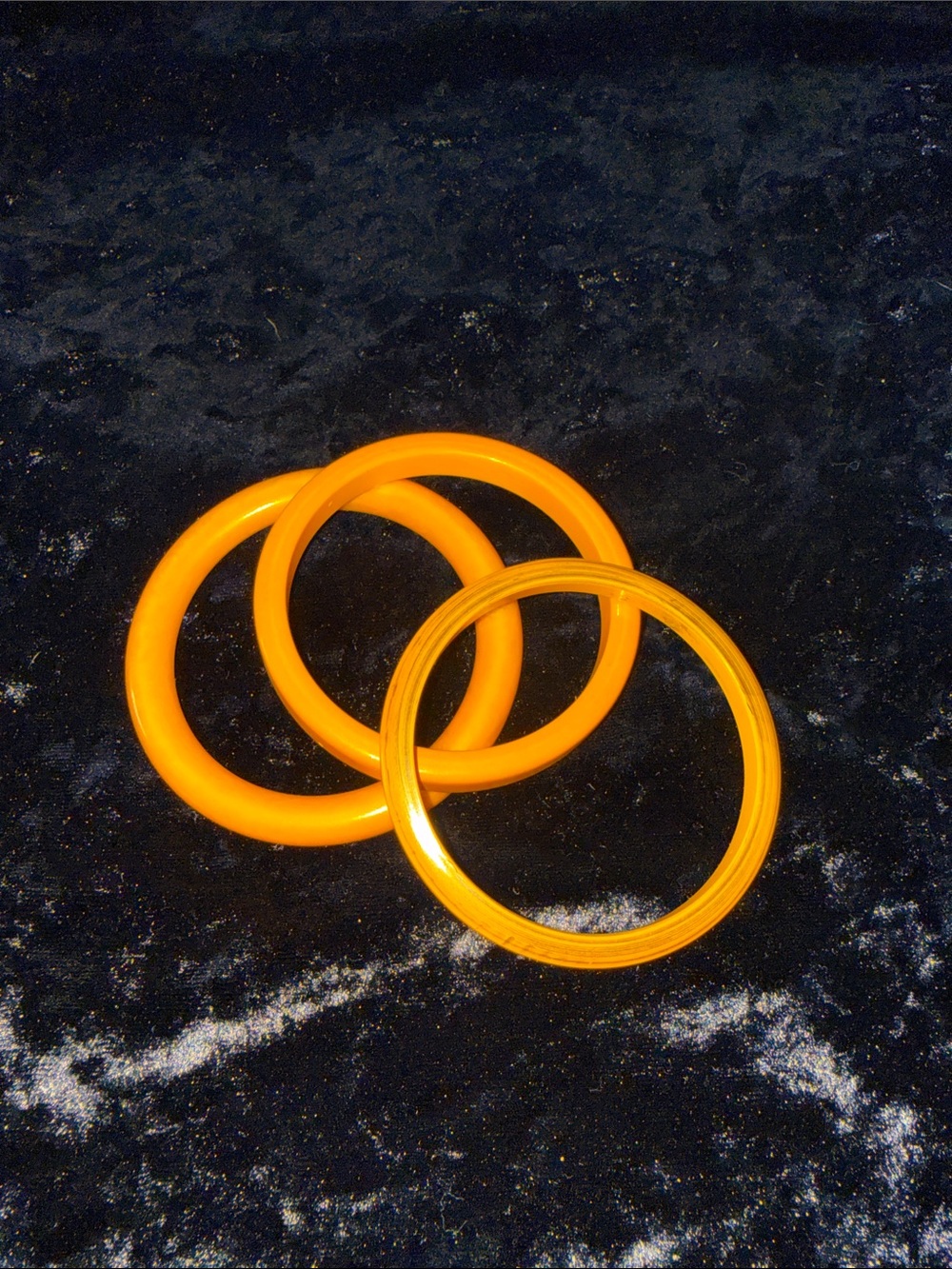 Vibrant Orange Bakelite Bangle Trio – Women’s Fashion Bracelets